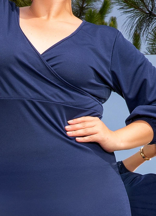 Marguerite - Vestido Azul Marinho em Malha