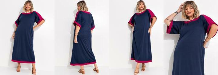 Vestido Azul Marinho em Malha