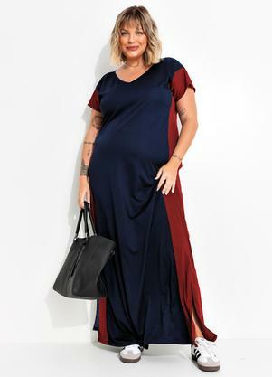 Vestido (Azul Marinho) em Malha