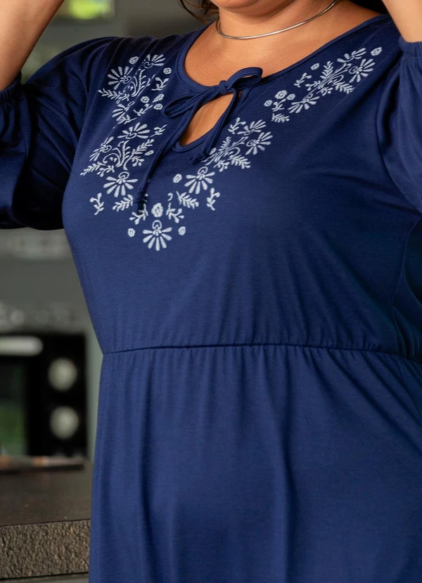 Marguerite - Vestido Azul Marinho em Poliviscose 3