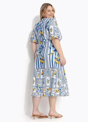 Marguerite - Vestido Azulejo em Malha Fria - MARGUERITE