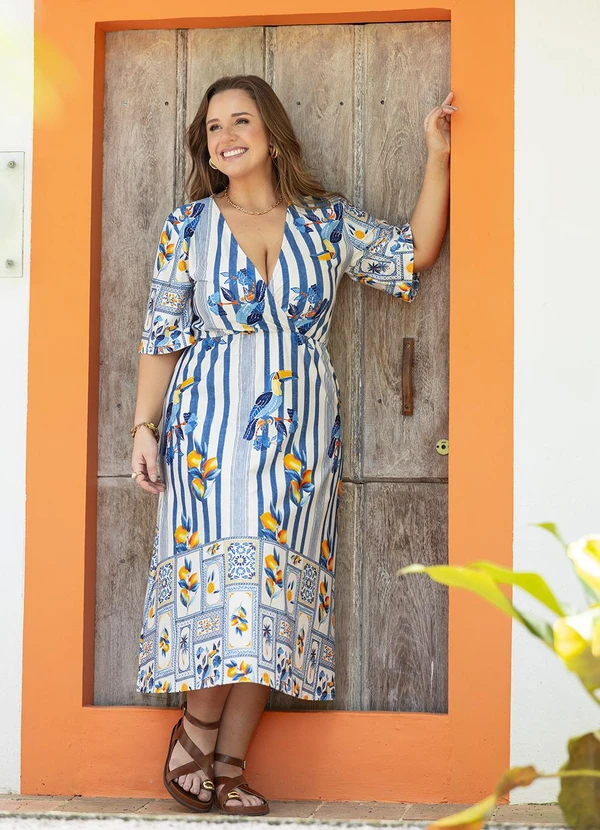 Marguerite - Vestido Azulejo em Malha Fria 5