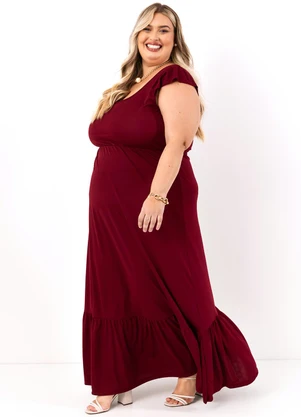 Marguerite - Vestido Bordô em Malha - MARGUERITE