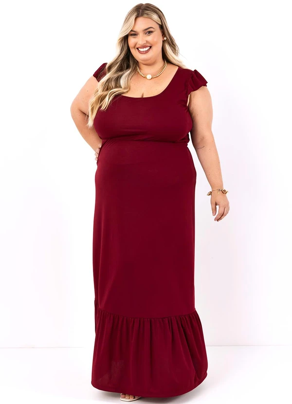 Marguerite - Vestido Bordô em Malha