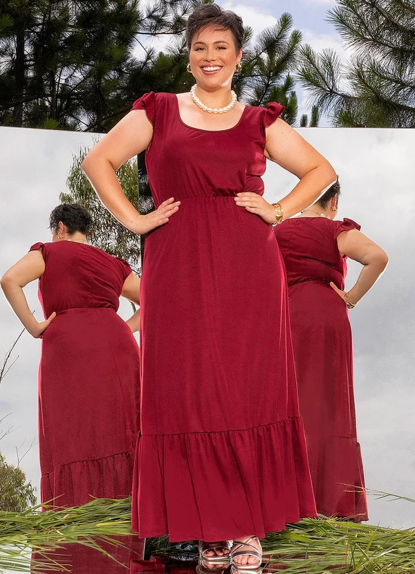 Marguerite - Vestido Bordô em Malha 3