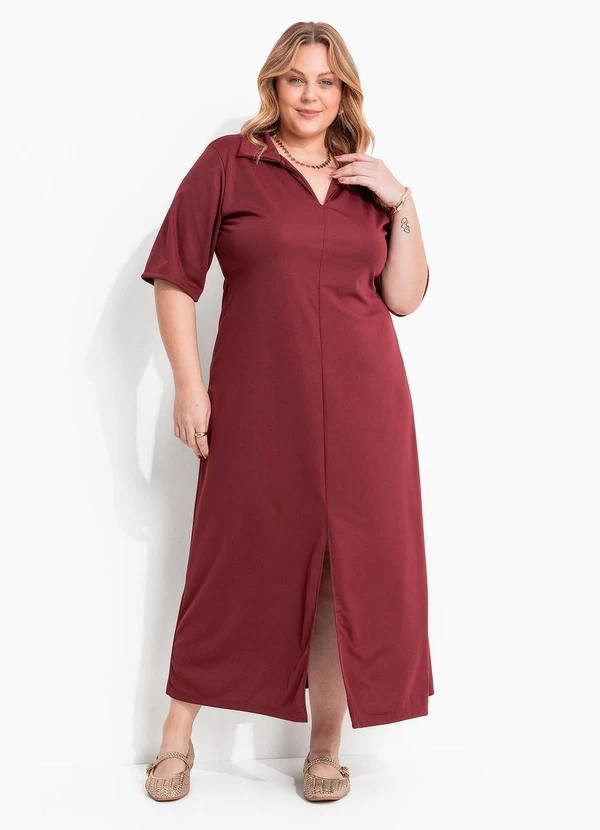Marguerite - Vestido Bordô em Malha