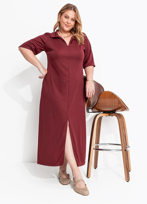 Marguerite - Vestido Bordô em Malha 3