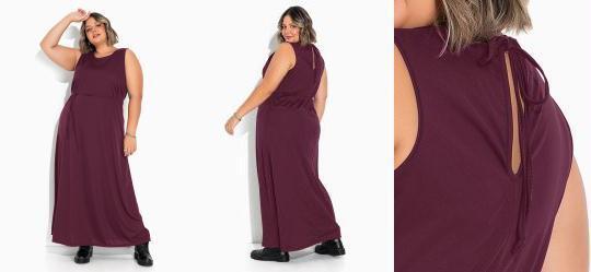 Vestido Bord Longo Nadador Plus Size