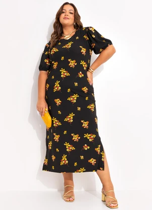 Marguerite - Vestido Buquê de Flores em Malha de Viscose - MARGUERITE