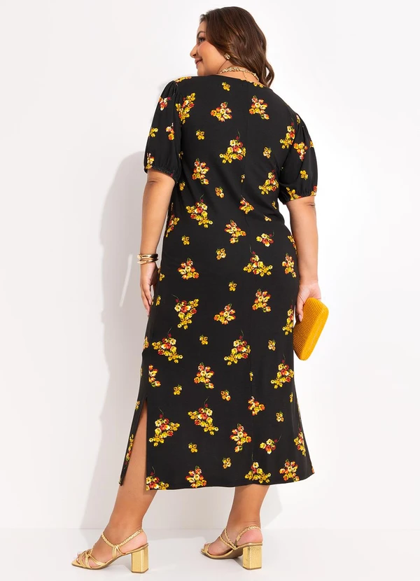 Marguerite - Vestido Buquê de Flores em Malha de Viscose 3