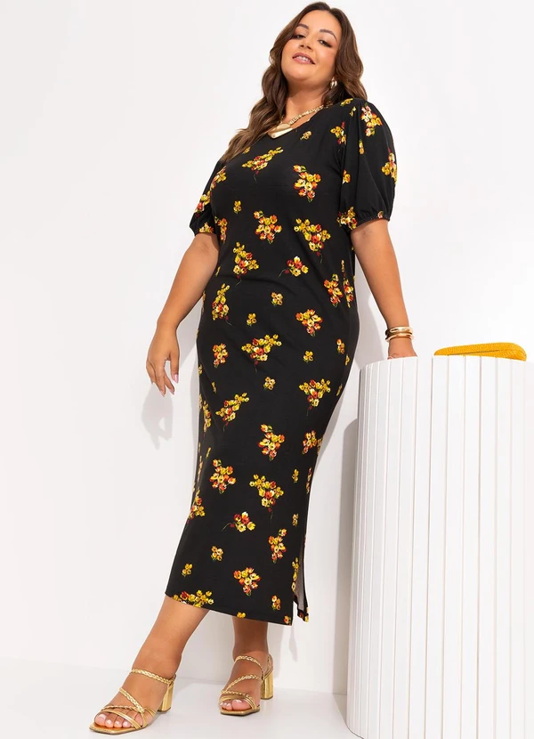 Marguerite - Vestido Buquê de Flores em Malha de Viscose 2