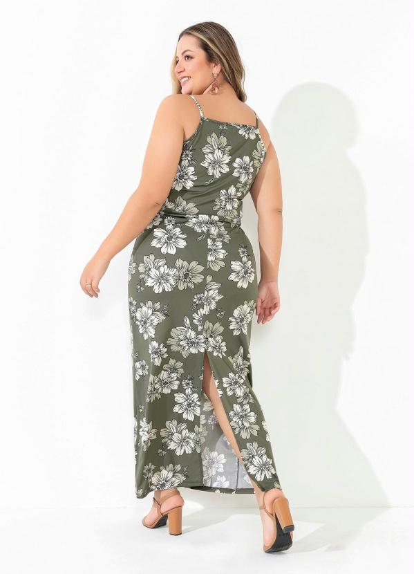 Marguerite - Vestido de Alças Floral com Fenda Plus Size 2