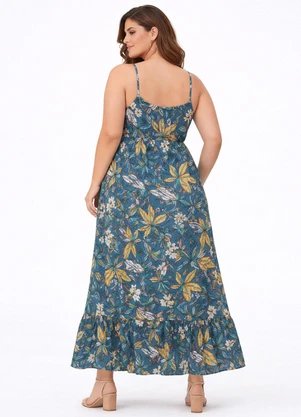 Select - Vestido Feminino Longo de Alcinha Midsize Azul - SELECT