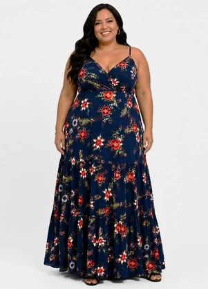 Select - Vestido Feminino Longo de Alcinha Midsize Azul - SELECT