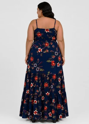 Select - Vestido Feminino Longo de Alcinha Midsize Azul - SELECT