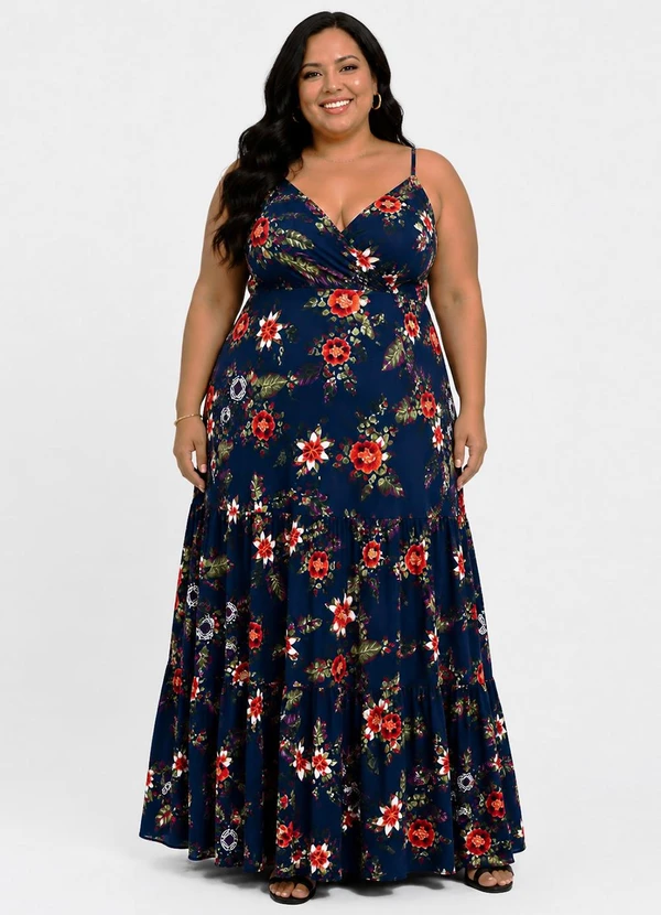 Select - Vestido Feminino Longo de Alcinha Midsize Azul