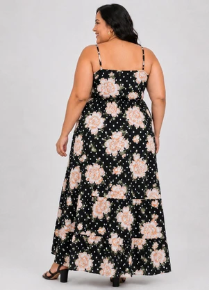 Select - Vestido Feminino Longo de Alcinha Midsize Preto - SELECT