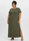 Infinita Cor - Vestido Feminino Midi Plus Size Marrom - variação: Verde