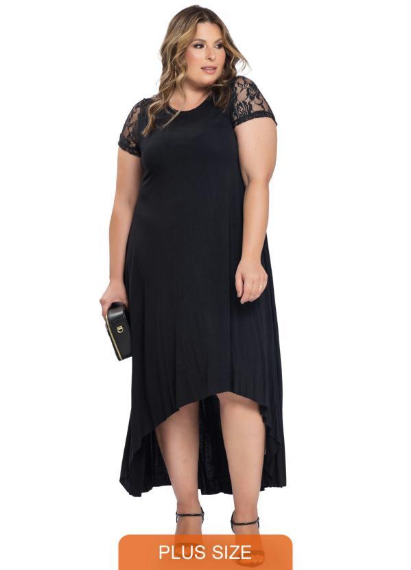Miss Masy Plus - Vestido Feminino Plus Size Kauani Preto 2