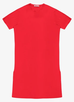 Secret Glam - Vestido Feminino Super Midi Molecotton Vermelho - SECRET GLAM
