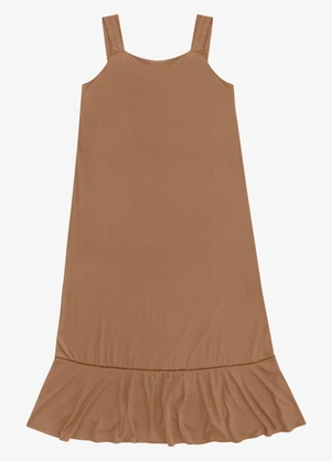 Secret Glam - Vestido Feminino Super Midi Viscose Marrom - SECRET GLAM