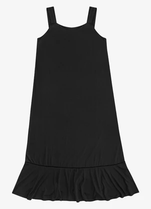 Secret Glam - Vestido Feminino Super Midi Viscose Preto - SECRET GLAM