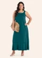 Secret Glam - Vestido Feminino Super Midi Viscose Verde - variação: Verde