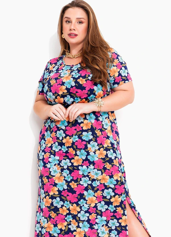 Marguerite - Vestido Floral Colorido em Malha Fria 3