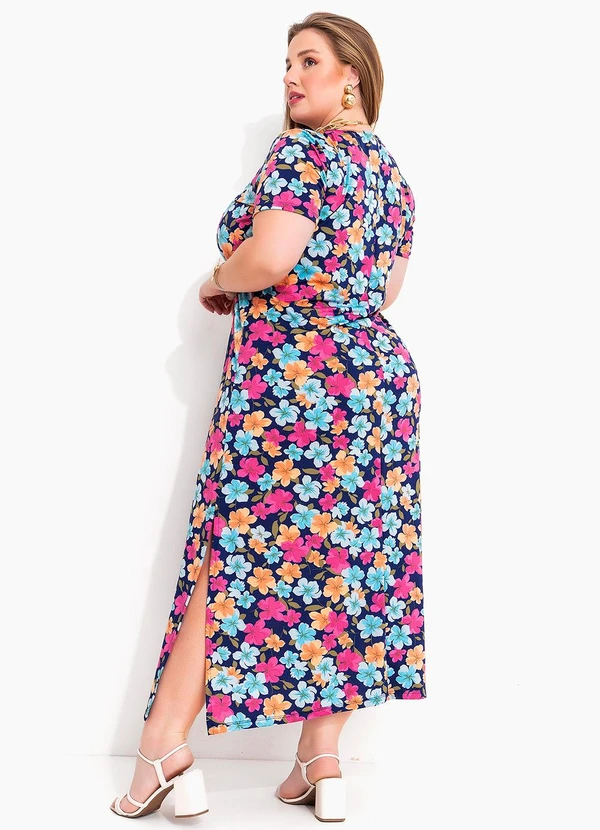 Marguerite - Vestido Floral Colorido em Malha Fria 1