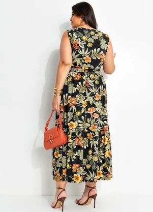 Marguerite - Vestido Floral Desenhado em Malha de Viscose - MARGUERITE
