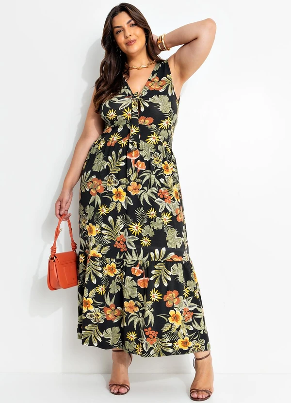 Marguerite - Vestido Floral Desenhado em Malha de Viscose 2