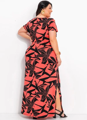 Marguerite - Vestido Floral Geométrico em Malha de Viscose - MARGUERITE