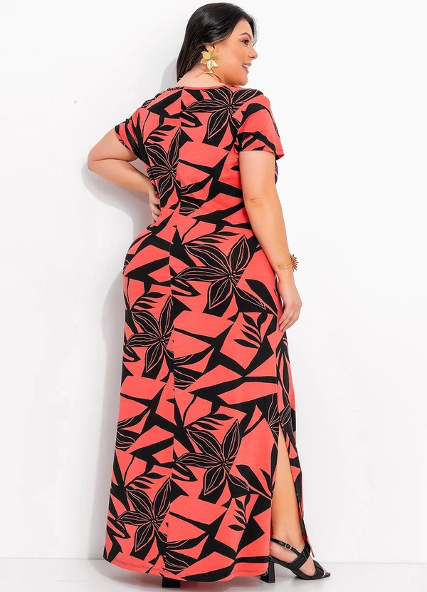 Marguerite - Vestido Floral Geométrico em Malha de Viscose 2