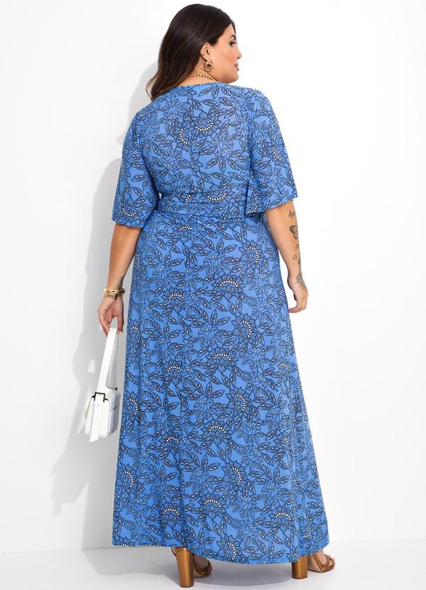 Marguerite - Vestido Floral Laise Azul em Poliflex 2