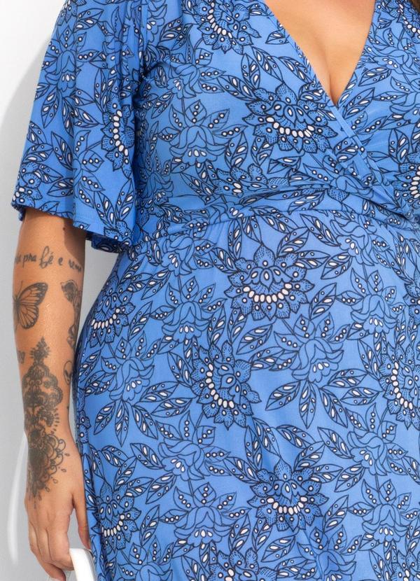 Marguerite - Vestido Floral Laise Azul em Poliflex 3