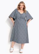 Vestido Floral Mini em Jeans Leve