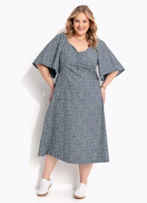 Marguerite - Vestido Floral Mini em Jeans Leve - MARGUERITE