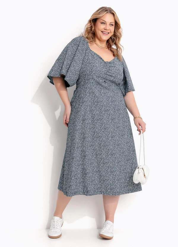 Marguerite - Vestido Floral Mini em Jeans Leve 5