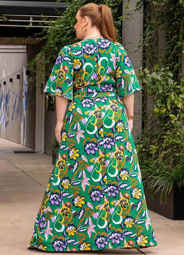 Marguerite - Vestido Floral Verde em Poliflex 3
