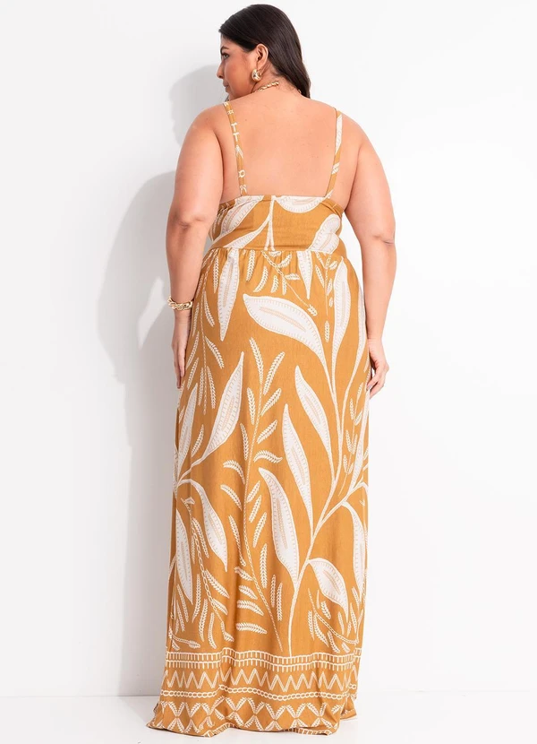 Marguerite - Vestido Folhagem Bege em Malha de Viscose 5