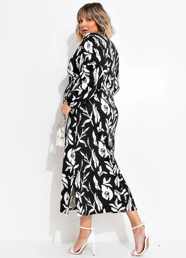 Marguerite - Vestido Folhagem Dark em Malha de Viscose 4