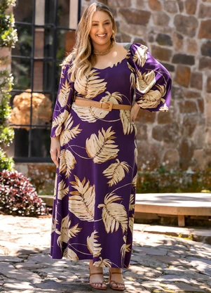 Marguerite - Vestido Folhagem em Malha de Viscose - MARGUERITE