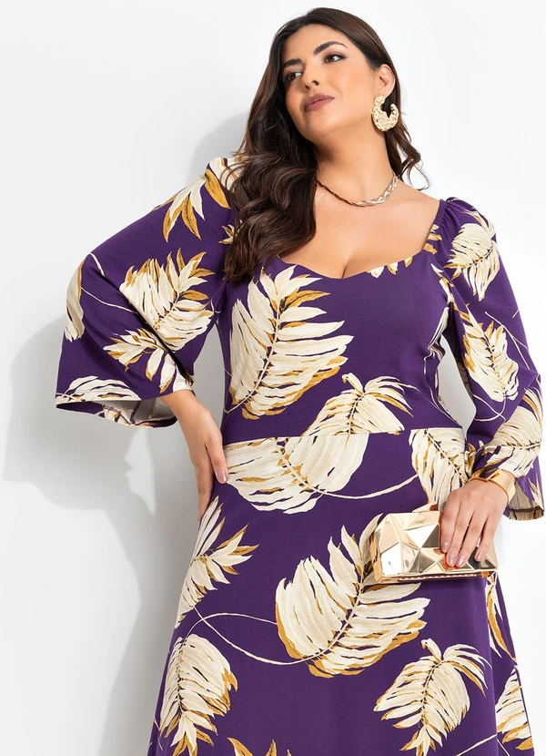 Marguerite - Vestido Folhagem em Malha de Viscose 1