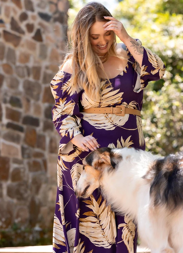 Marguerite - Vestido Folhagem em Malha de Viscose 10