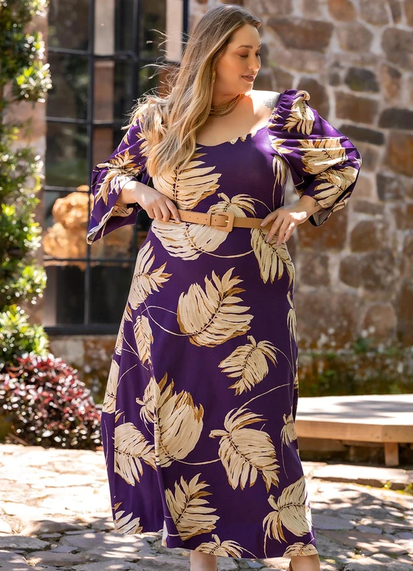 Marguerite - Vestido Folhagem em Malha de Viscose 9