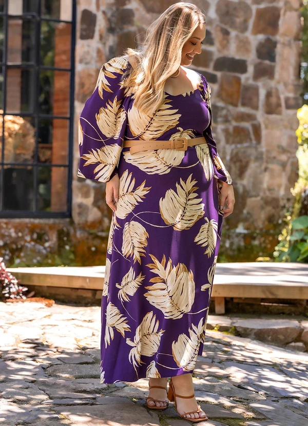 Marguerite - Vestido Folhagem em Malha de Viscose 7