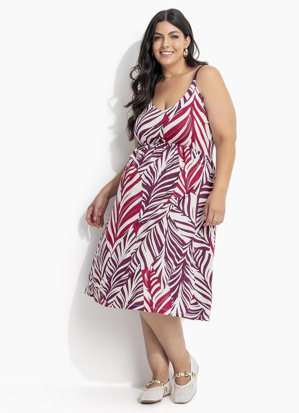 Vestido (Folhagem Roxa) em Malha de Viscose