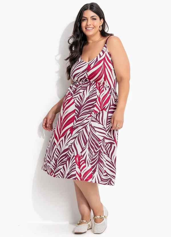 Marguerite - Vestido Folhagem Roxa em Malha de Viscose 3