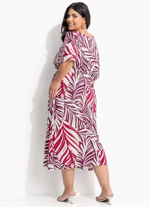 Marguerite - Vestido Folhagem Roxa em Malha de Viscose - MARGUERITE