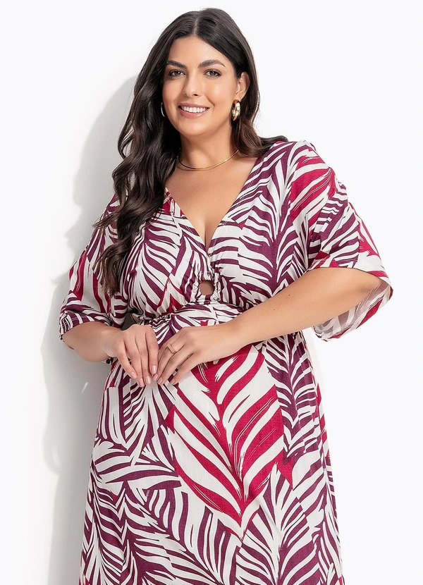 Marguerite - Vestido Folhagem Roxa em Malha de Viscose 7